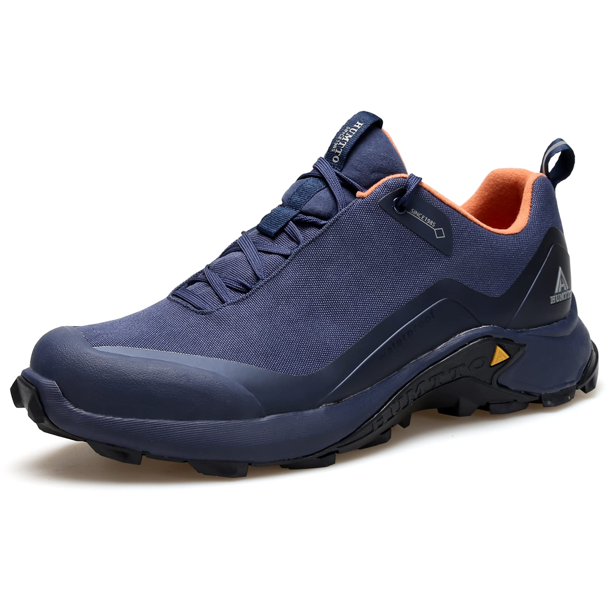 Photo 1 of HUMTTO Men's All-Terrain Waterproof Hiking Shoes Lightweight Breathable Trekking Trails Shoes Anti Slip Outdoor Shoes 9.5 Navy Blue
