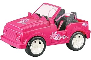 LIBERTY IMPORTS Pink Convertible Car, Doll Vehicle Cruiser with Working Seat Belts, Rolling Wheels, 2 Seats, Toy Car for Dolls (Compatible with Barbie)