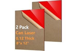 POLVTOR 2 Pcs Red Acrylic Sheets for Laser Cutting 3mm Red Acrylic Sheet 8x12x1/8In Red Acrylic Plastic Sheets with Protective Paper for Handcrafts Signs