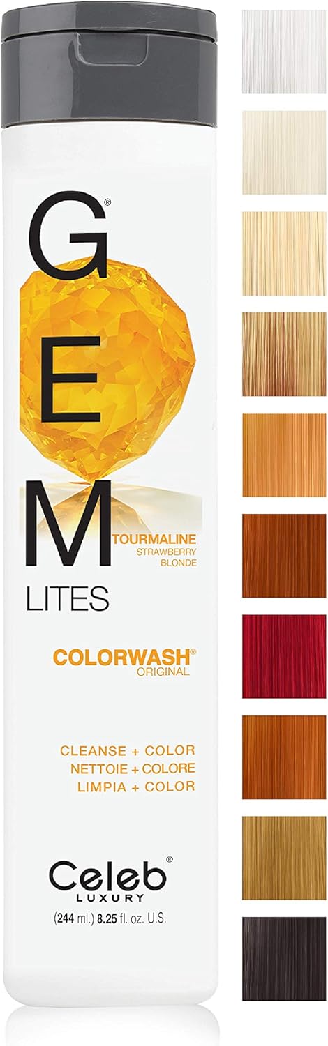 Celeb Luxury Gem Lites Semi Permanent Colourwash Shampoo Red Tourmaline, 240 ml, Tourmaline Red, 240 ml (Pack of 1)
