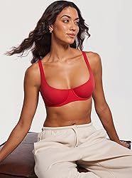 DOBREVA Women's Unlined Balconette Bra Underwire