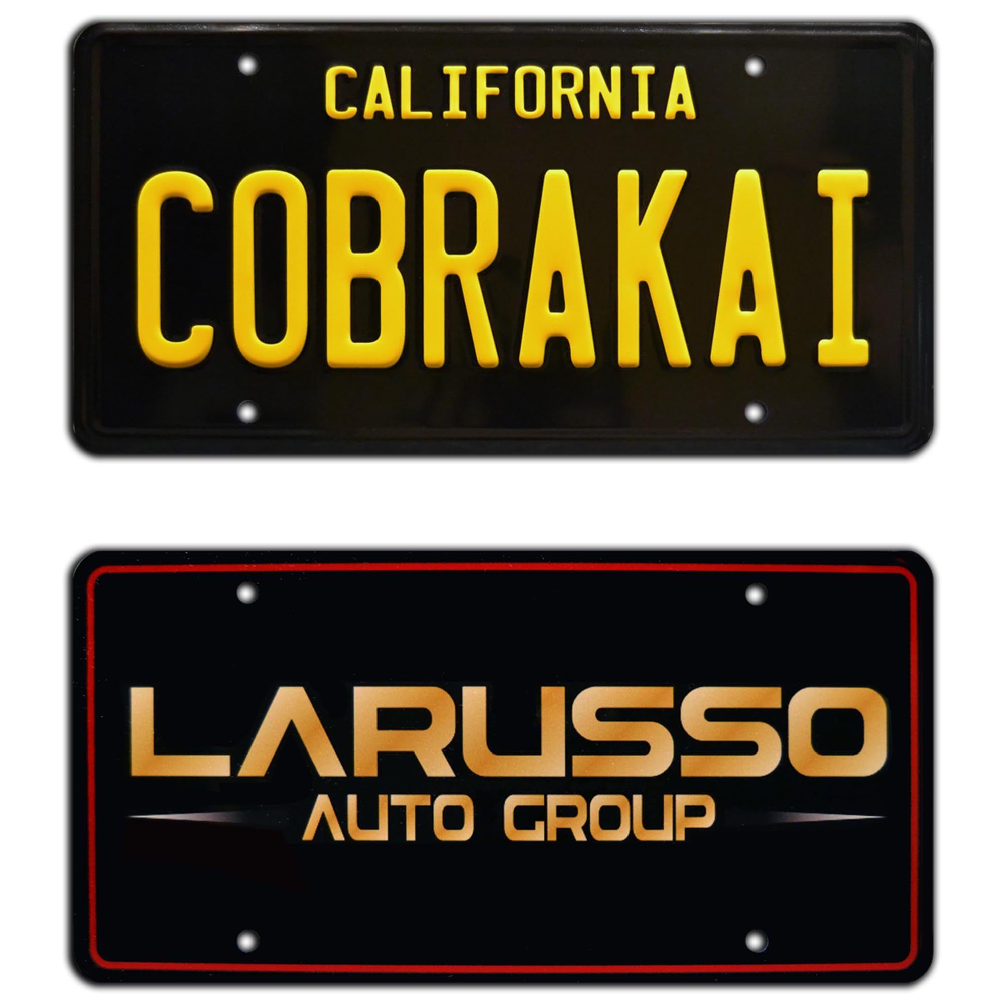 Celebrity Machines CobraKai + LARUSSO Auto Group | Metal License Plates