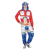 Adult Transformers Optimus Prime Union Suit - Hooded Jumpsuit with Printed Graphics