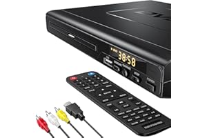 ELECTCOM PRO DVD Players for TV with HDMI, DVD Players That Play All Regions, Simple DVD Player for Elderly, CD Player for Home Stereo System, Included HDMI and RCA Cable