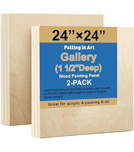 U.S. Art Supply Unfinished Cradled Wood Panels For Painting, 2 Pack Of