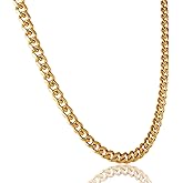 Lucky Brand Mens Stainless Steel Curb Chain Necklace - 20” Gold Tone-Plated 316L Stainless Steel, Valentines Gifts for Him