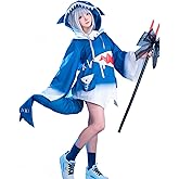 Nuoqi Gawr Gura Cosplay Costume Gawr Gura Shark Hoodie Jacket Outfit with Fish Tail
