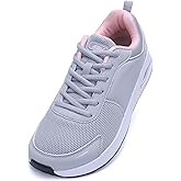 ZF ZEFUHER Wide Walking Shoes Women Arch Support Plantar Fasciitis Sneakers，Orthotic Tennis Running Sneakers for Standing All Day Gray Pink US 9.5
