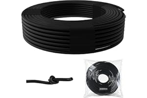 SPONDWILD 100 Ft 1/4 Inch Blank Distribution Tubing - UV Protected Flexible Black Drip Hose, Universal for Garden, Potted Plants and Veggie Beds, Fits Standard Drip Components