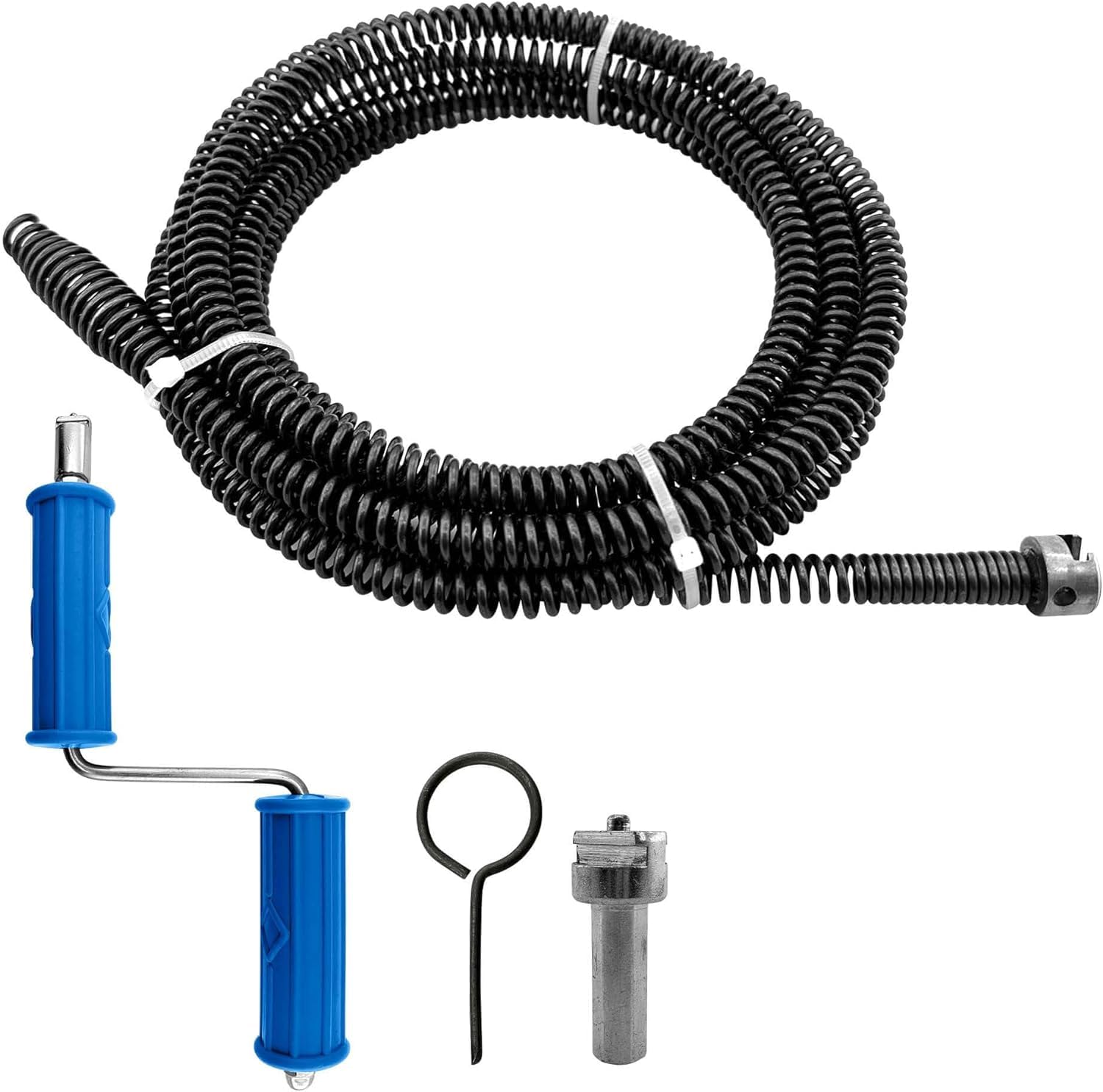 Drain Snake Unblocker for Electric Pipe Cleaning Machine, Drain Auger Spring, Extended 3 Metres,12 mm, Drain Unblocker Tool, Extension Plug Suitable for 10 mm/12 mm/16 mm(5m)