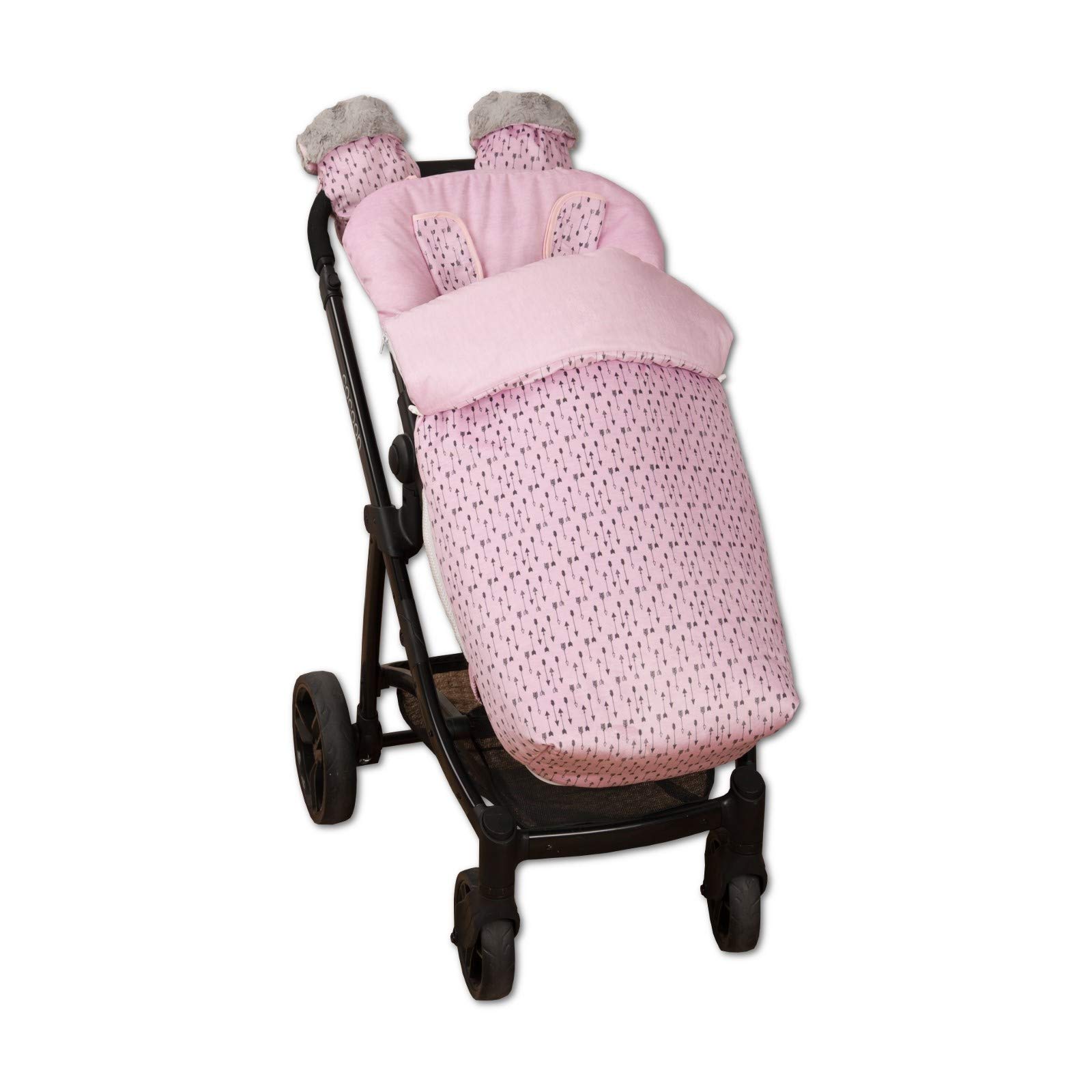 Babyline Arrow Unisex Chair Footmuff with Mitts Pink