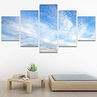 SIGNWIN 5 Panel Canvas Wall Art Modern Art Landscape Modern Multicolor Photography Relax/Calm Rocky for Home Decorations Ready to Hang - 60