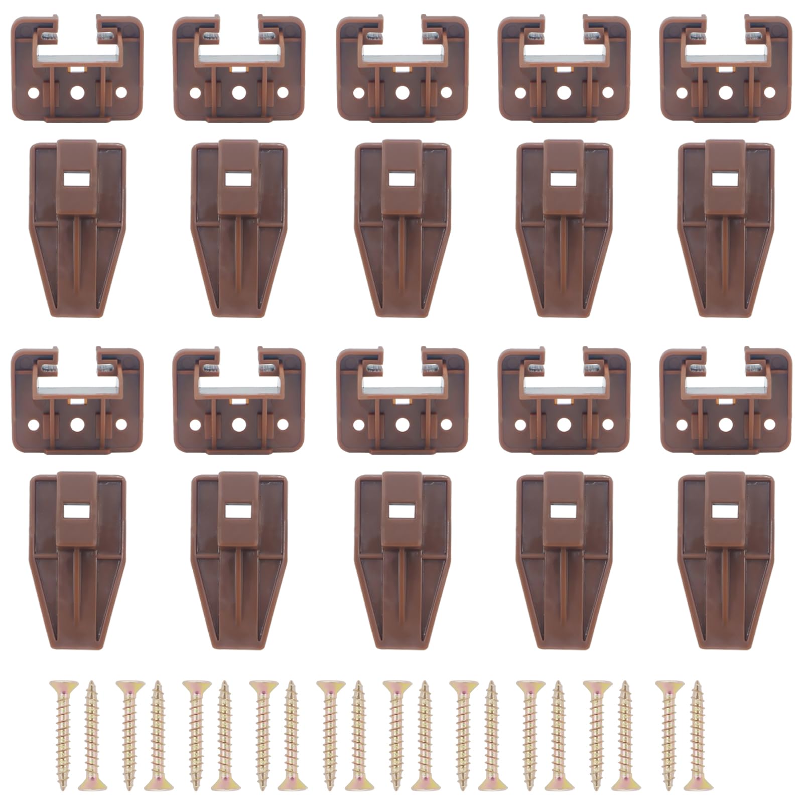 Photo 1 of 10 Sets Drawer Track Guide and Glides, Center Mount Drawer Plastic Slides Drawer Replacement Part Guides, Fits for Kenlin Rite Trak 1 System Dresser Nightstand