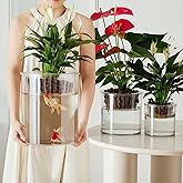 Vexiota 3 Plastic Fish Bowls Vase, Extra Large Unbreakable Cylinder Flower Vases for Home Decor Centerpieces Hydroponic Plant Flower Shop Decorative (D 9.8" -D7.9 -D D6)