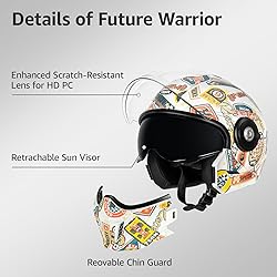 YEMA Convertible 3/4 Full Face Motorcycle Helmet