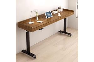 GUAWJRZDP Electric Over The Bed Table with Drawer, Overbed Table with Wheels Adjustable Height, Queen Size Mobile Over Bed De