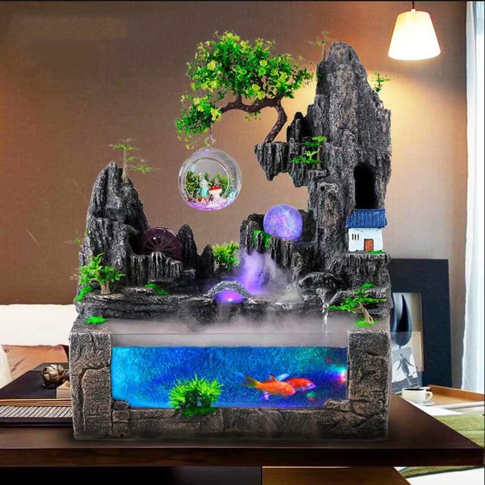 Rockery water fountain bonsai lucky small ornaments office home