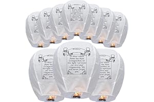 Paper Lanterns 10-Pack Lanterns to Release in Heaven for Anniversary Memorial