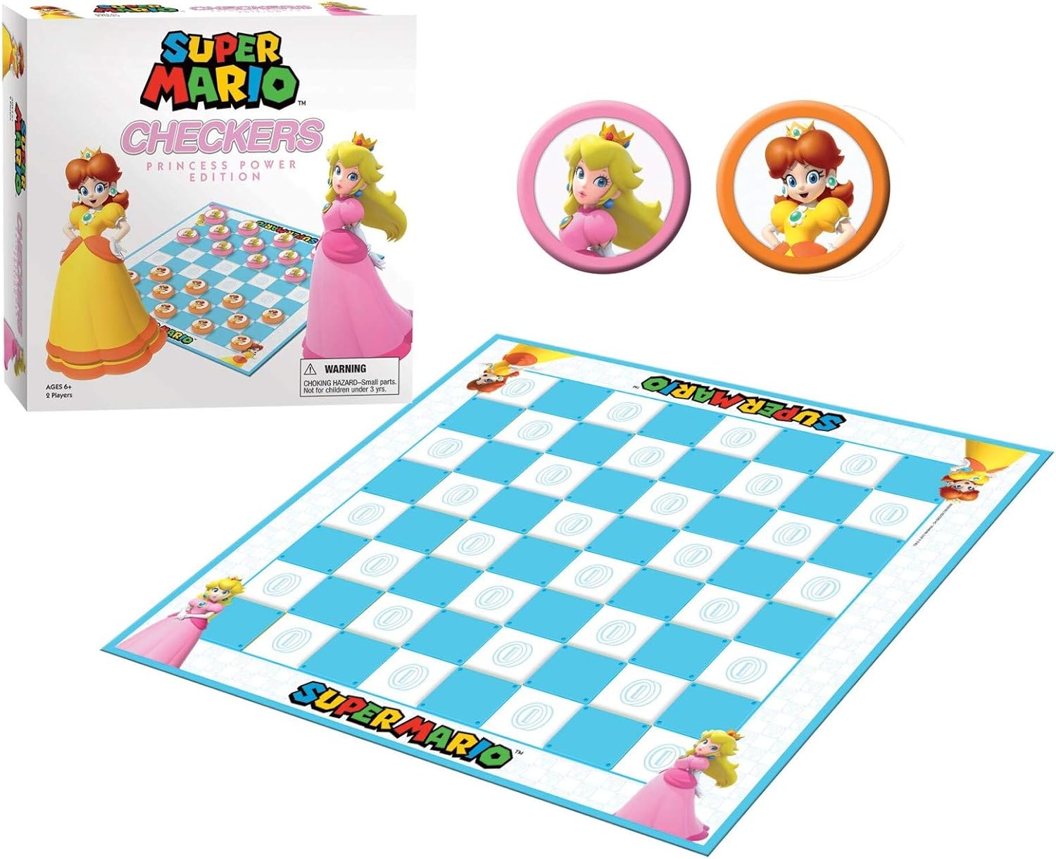 USAopoly Super Mario Board Game Checkers Princess Power Giochi Tavolo Accessori