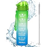 XACIOA 32oz Water Bottle with Straw & Motivational Time Marker, Leakproof BPA Free ,Ensure You Drink Enough Water Throughout 