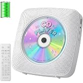 Gueray CD Player Portable Bluetooth CD Players for Home Rechargeable | Desktop Wall Mountable Portable CD Player Dual Speakers 1800mAh Boombox FM Radio MP3 Music Player Small CD Player