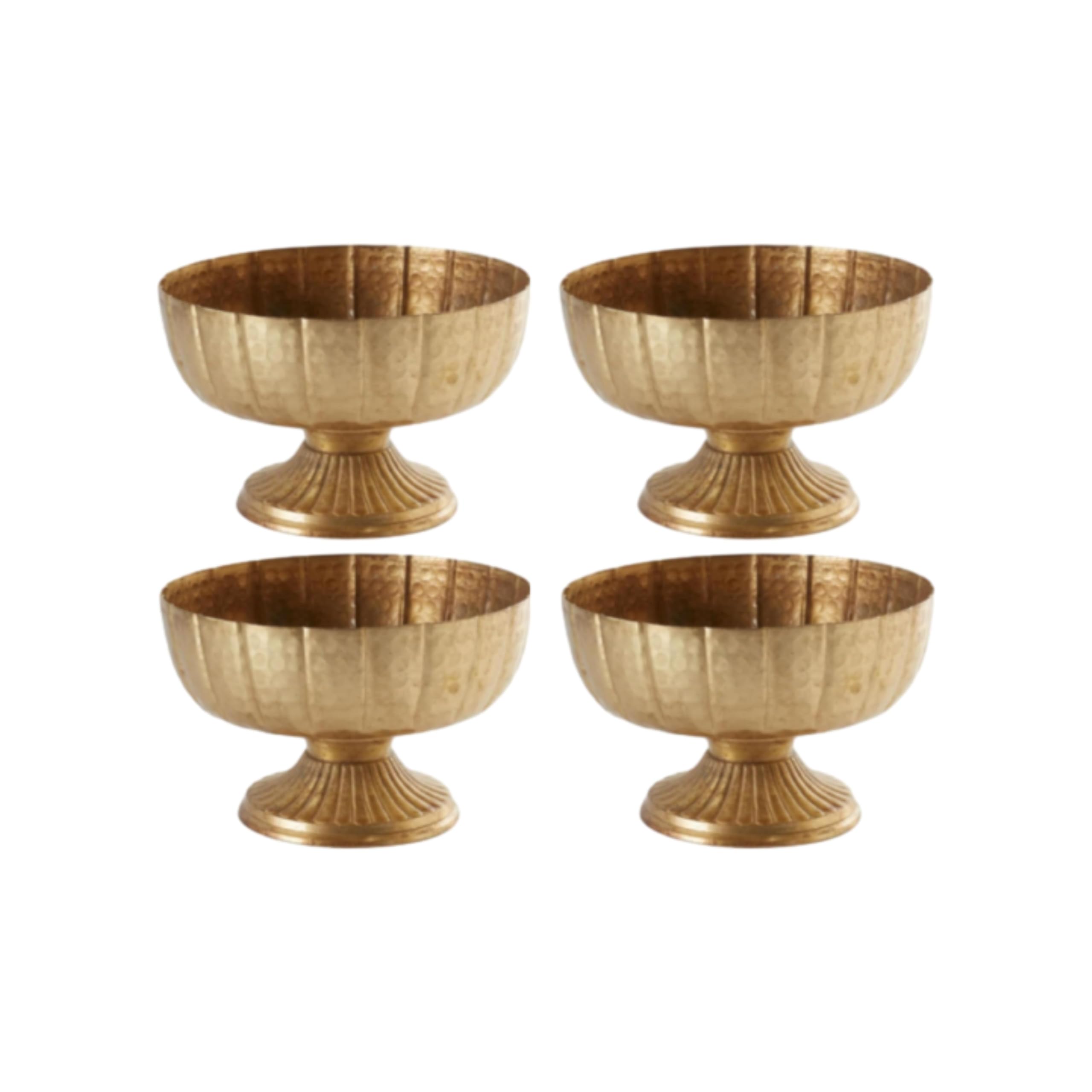 Photo 1 of Ninehaoou 4 Pcs Distressed Gold Compote Vase for Centerpieces Compote Bowl 8'' Wide Vintage Decorative Antique Urn Planter Vase for Wedding Event Anniversary Party Indoor Outdoor Activity