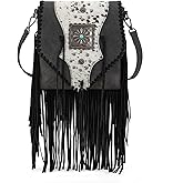 Trinity Ranch Crossbody Bags for Women Fringe Hair-On Cowhide Westen Purse