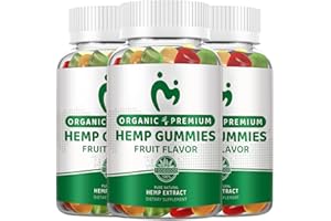 MOSRAY Hemp Gummies for Pain Sleep Relax Anxiety 100% Natural Pure Extra Strength Organic Hemp Oil Extract Vegan Low Sugar Edible Gummy for Adults(3 Pack)
