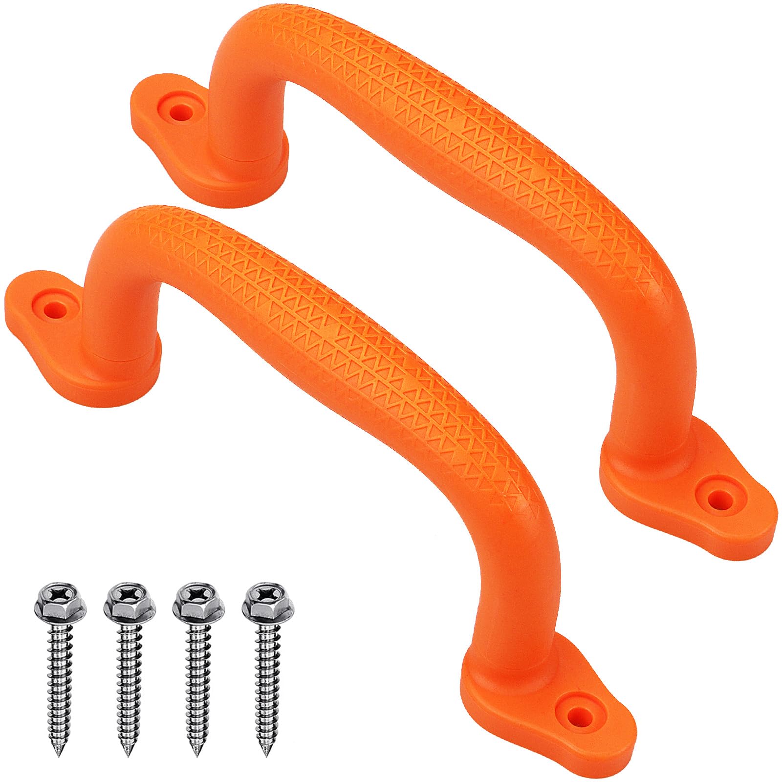 Dolibest 2 Pack Climbing Handles, 18cm Non-slip Solid Playground Hand Grips Plastic Climbing Frame Grab for Swing Set/Playset/Playhouse/Play Park/Indoor Outdoor Monkey Bars/Treehouse/Bunk Bed, Red