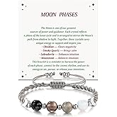 LAVEIR Moon Phase Crystal Healing Bracelet for Women, Natural Stone Beaded Bracelet with Moonstone, Spiritual Bracelets for Intuition, Emotional Balance, Intention Setting, Gifts for Her