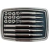 LKKLUYIC Western Belt Buckles for Men Cowboy Belt Buckle American Bullet Flag Belt Buckles Men Silver