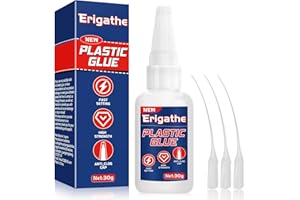 ERIGATHE Super Glue for Plastic, Cyanoacrylate Based Adhesive for PLA, Acrylic, Model, DIY, with Anti-Clog Cap, Waterproof, Heat-Resistant(Plastic Glue, 30 Grams * 1 Pack)