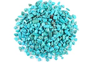 SEEKUP 1 Lb (460 g) Decorative Quartz Pebbles Irregular Shaped Turquoise Stones Small Tumbled Chip Gravel Crushed Gemstone Pieces Natural Green Crystal for Handicrafts/Home Decoration