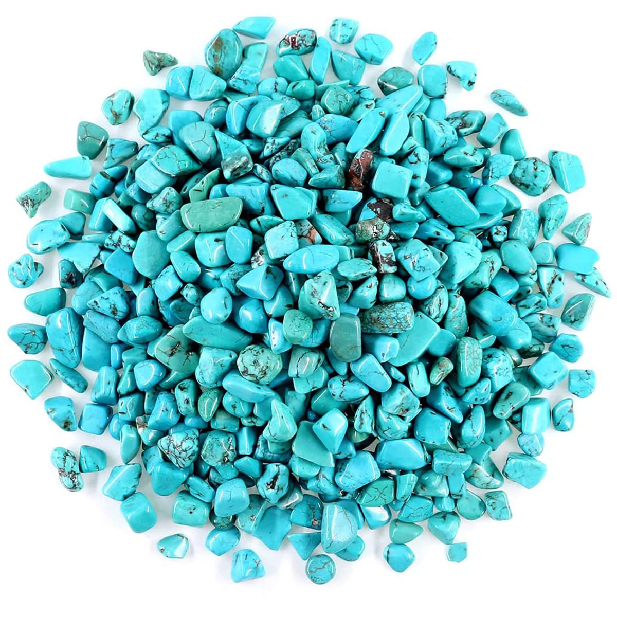 Photo 1 of 1 Lb (460 g) Decorative Quartz Pebbles Irregular Shaped Turquoise Stones Small Tumbled Chip Gravel Crushed Gemstone Pieces Natural Green Crystal for Handicrafts/Home Decoration