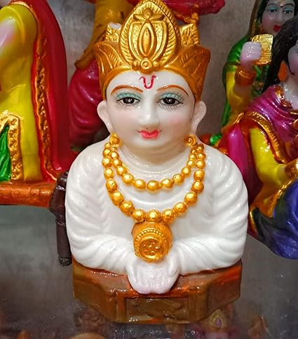 Kuber Ji Murti Marble Idol, Kuber Ji Statue for Pooja 5 inch