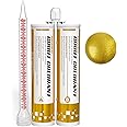 NADAMOO Epoxy Grout Glittering Gold, Dual Tubes Waterproof Tile Grout 19oz 400ml, Restore Tile Grout Line for Shower Bathroom Wet Room Kitchen, Caulk Gun NOT Included