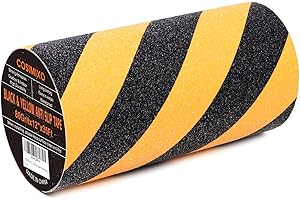 COSIMIXO 12" x 35Ft Black&Yellow Heavy Duty Anti Slip Tape for Stairs Outdoor/Indoor Waterproof Grip Tape Safety Non Skid Roll for Stair Steps Traction Tread Staircases Non Slip Strips