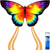 Simxkai Butterfly Kite for Kids &amp; Adults, Easy to Fly Blue Big Kite for Beginners, Line Handle Included (1Pack 2Pack)