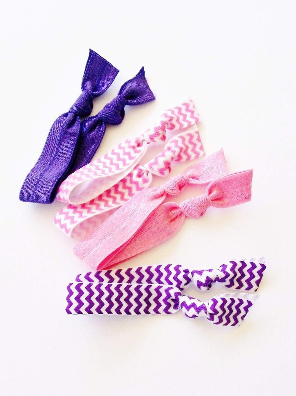 Amazon Com Hair Ties Ponytail Holder Junior Size Purple Pink