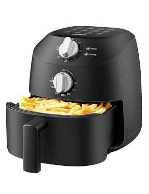 COMFEE' Compact 2.1 Quart Air Fryer with 12 Menu Options, Adjustable Timer & Temperature Control 180-400 degrees F, Dishwasher-Safe Nonstick Fry Basket