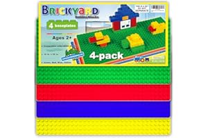 Brickyard Building Blocks Baseplates, Large Thick Base Plates for Building Bricks, for Activity Table or Displaying Toys
