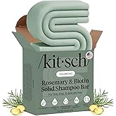Kitsch Rosemary & Biotin Shampoo Bar - For Hair Growth, Strengthening, Thickening & Volumizing Shampoo for Women and Men - Free of Parabens, Sulfates & Silicones - Made in USA - 3.2 oz