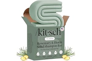 Kitsch Rosemary & Biotin Shampoo Bar - For Hair Growth, Strengthening, Thickening & Volumizing Shampoo for Women and Men - Free of Parabens, Sulfates & Silicones - Made in USA - 3.2 oz
