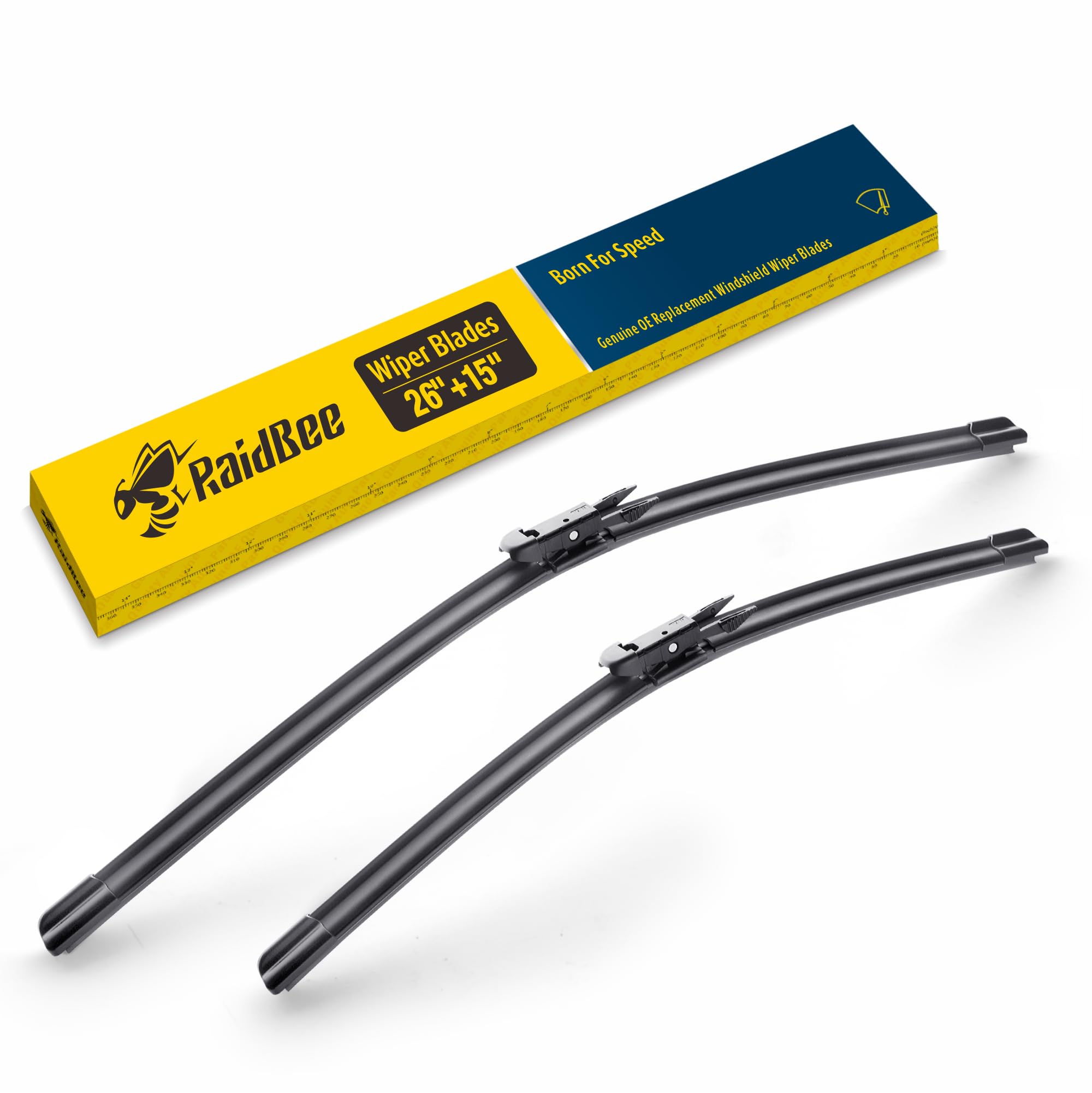 Photo 1 of Raidbee® 26"+15" Windshield Wiper Blades Automotive Replacement for Chevy Sonic 2012 2013 2014 2015 2016 2017 2018 2019 2020/Chevy SS 2014 2015 2016 2017–Genuine OEM Quality (Set of 2) Pinch Tab