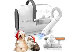 Homeika Dog Grooming Kit & Vacuum, 3L Pet Grooming Vacuum 99% Pet Hair Suction, 7 Pet Grooming Tools, 5 Combs, Quiet Pet Vacuum Groomer with Hair Roller, Massage Nozzle for Shedding Dogs, Cats,Gray