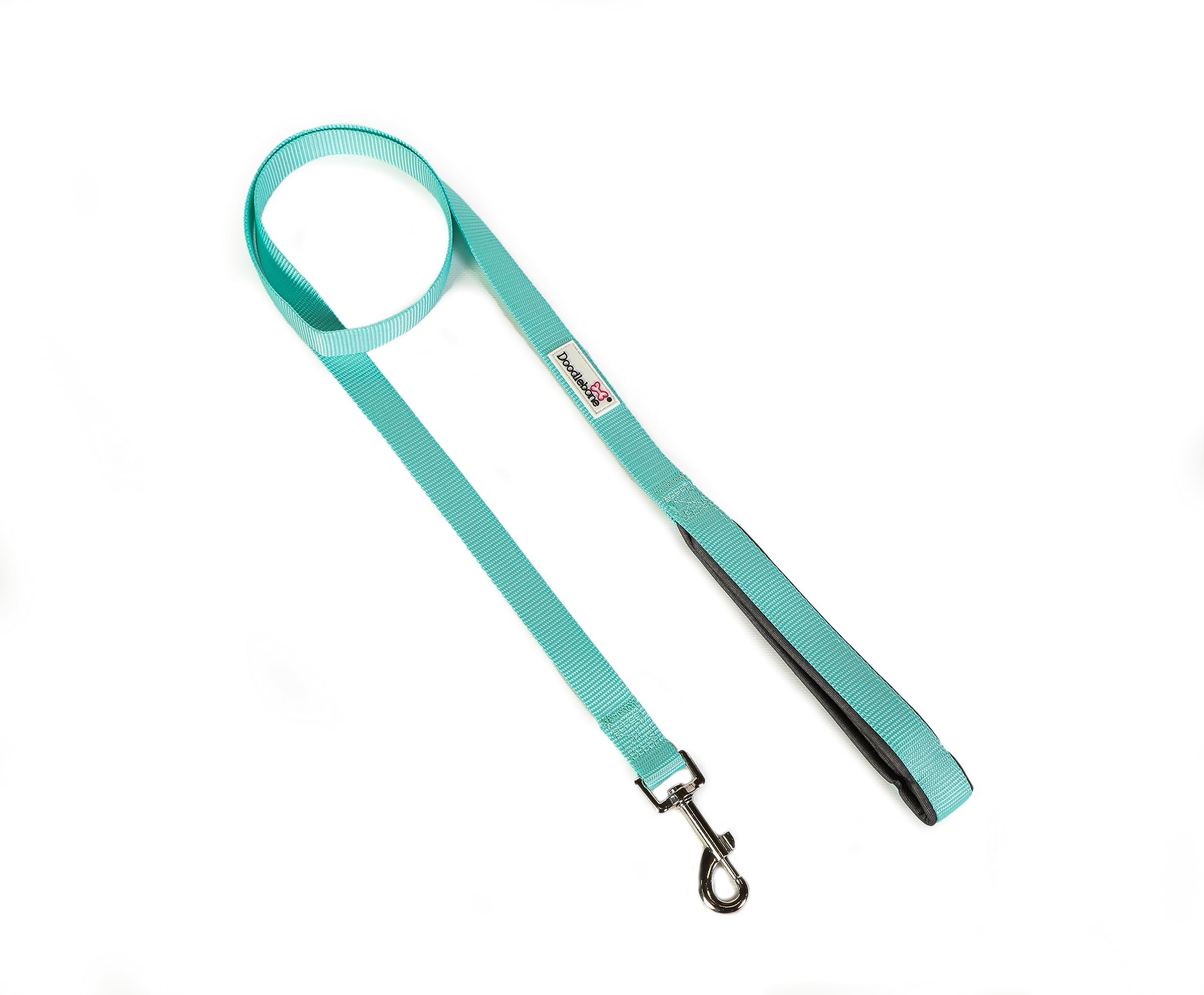 Doodlebone - Padded Dog Lead - Comfortable Dog Leash with Soft Neoprene Padded Handle, Strong Clip, 120cm Length, Machine Washable for Everyday Walks & Training - 15mm - Mint