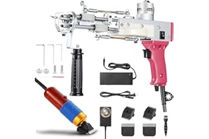 YOOPIN Carpet Tufting Gun and Trimmer Kit,2-in-1 Cut and Loop Pile Carpet Gun and Carpet Carving Shears, Carpet Making Starter Kit, Carpet Making Machine Starter Kit for Beginners (Pink)