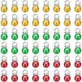 MECCANIXITY 150Pcs Imitation Pearl Pendant 10mm Faux Pearl Beads with Rhinestone for Dangle Jewelry Making Earrings Necklace Bracelets Crafts, Red Green Yellow