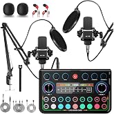 ALSO GO Podcast Equipment Bundle for 2, P99 Recording Studio Equipment | Podcast Microphone Bundle with Voice Changer, Audio Interface for Podcasting, Recording, Streaming, Gaming, Tiktok, Youtube