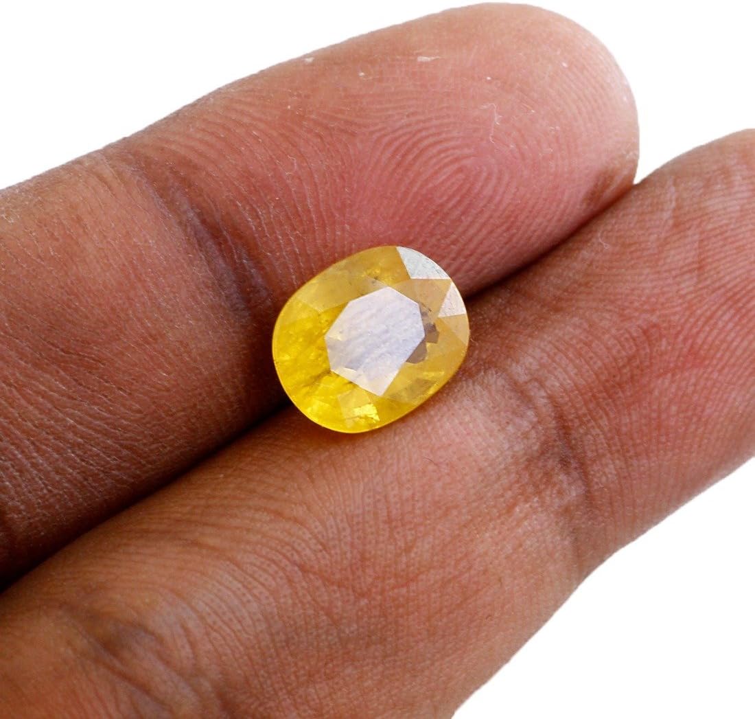 Gems Jewels Online Loose Yellow Sapphire 4.25 Carat Certified Unheated Natural Ceylon Sri Lanka Sapphire